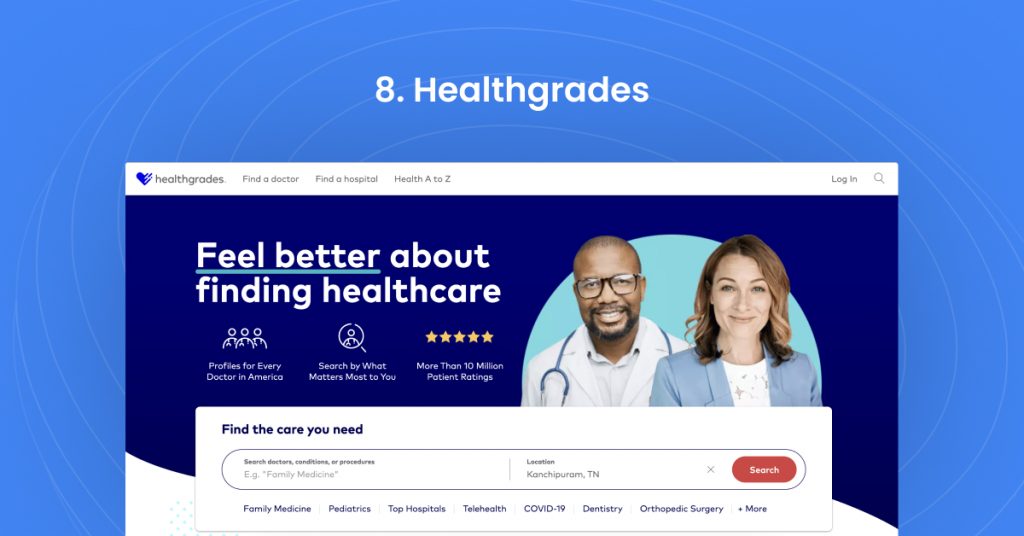 Healthgrades home page