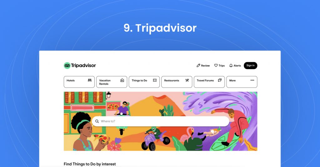 Tripadvisor home page