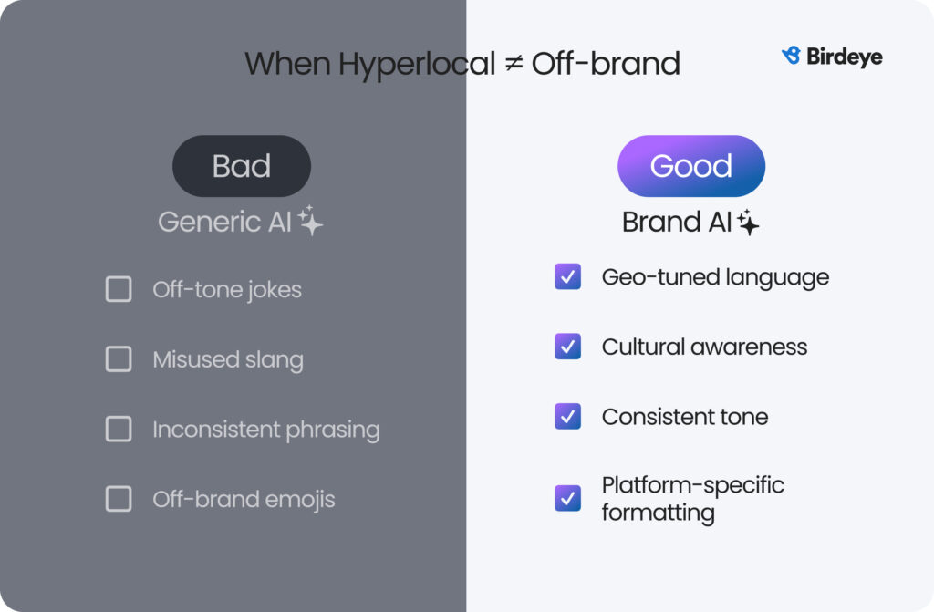 Image shows hyperlocal marketing doesn't always work with GenAI