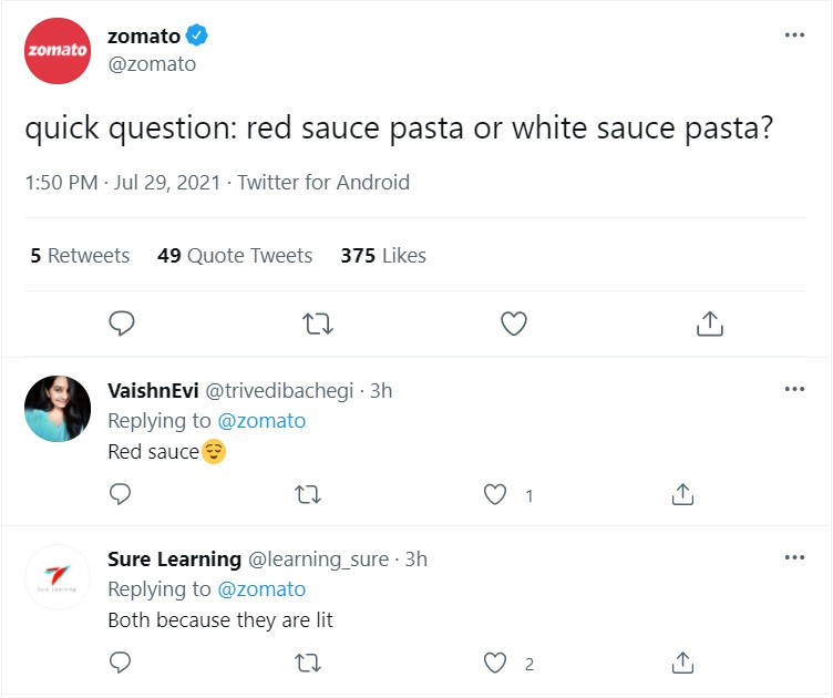 Zomato User Generated Content Example