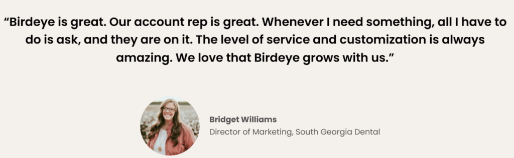 case study testimonial by south georgia dental that used birdeye