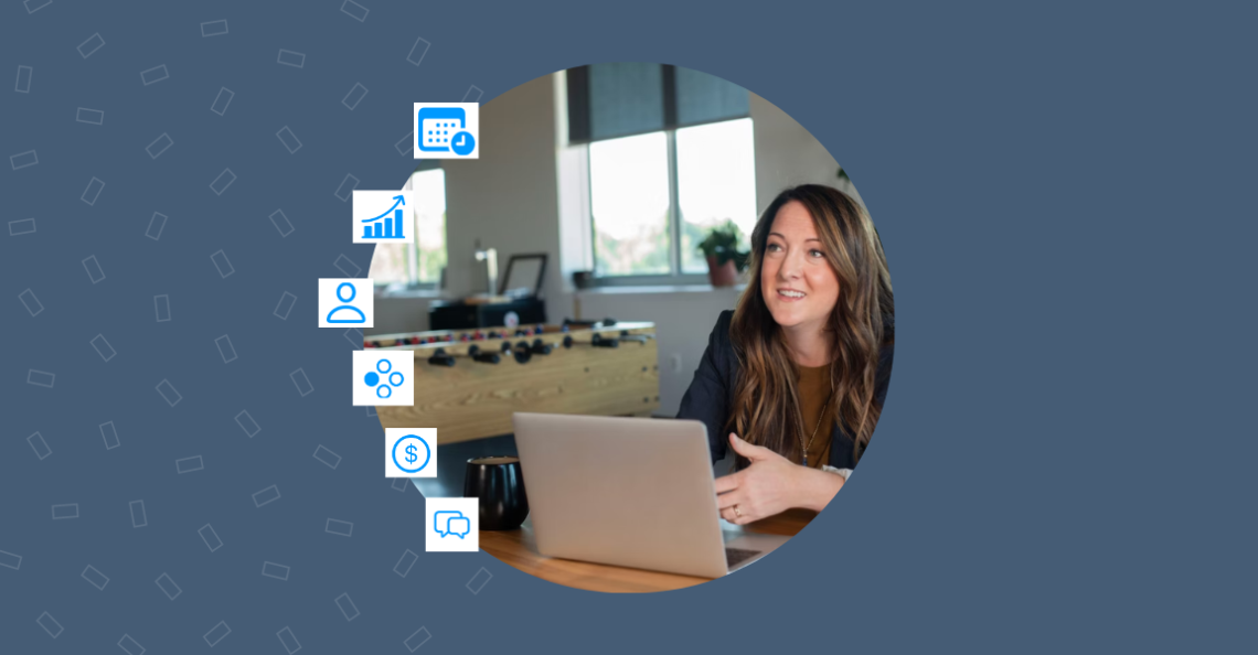 Marketer working with digital marketing tools for their business