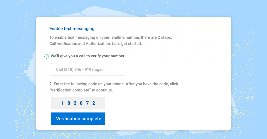texting from landline