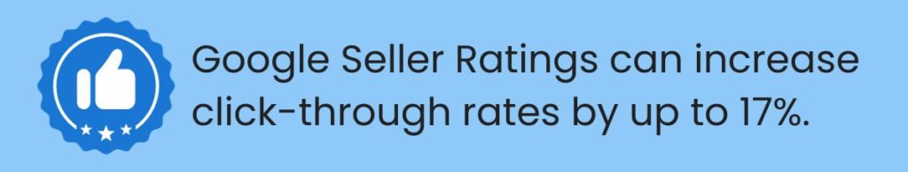 Google seller rating statistic.