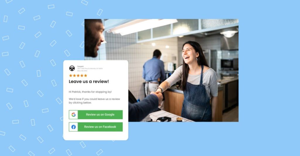 Image showing how restaurant owners can get reviews from customers via employees