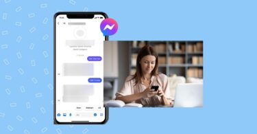Image shows a person using Facebook Messenger