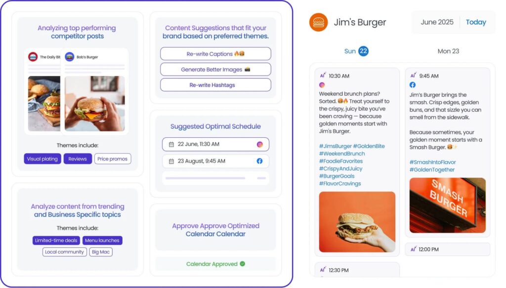 This image shows the dashboard image of Birdeye social publishing agent
