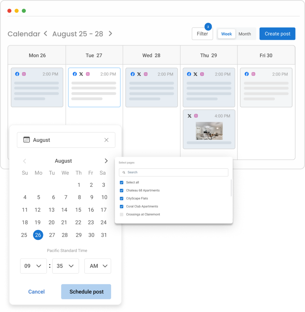 social media calendar