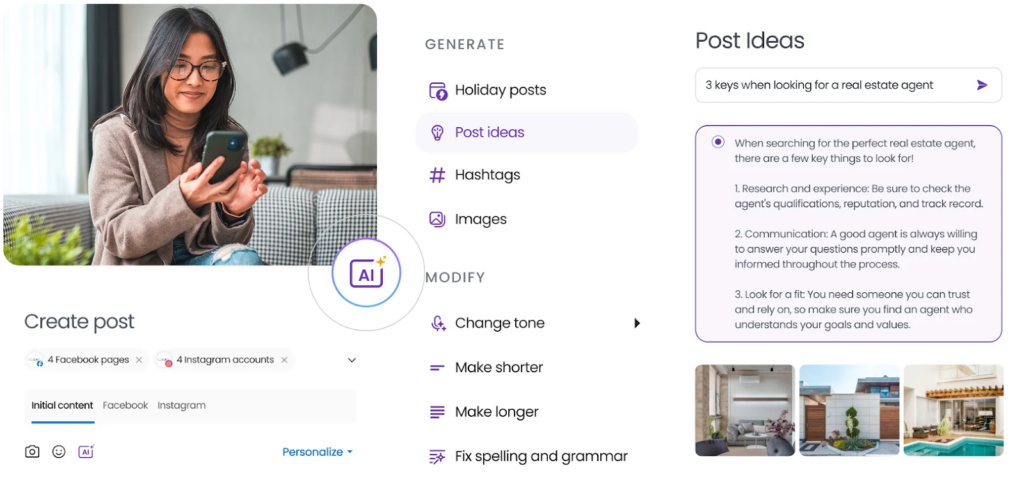 Birdeye Social AI dashboard screenshot