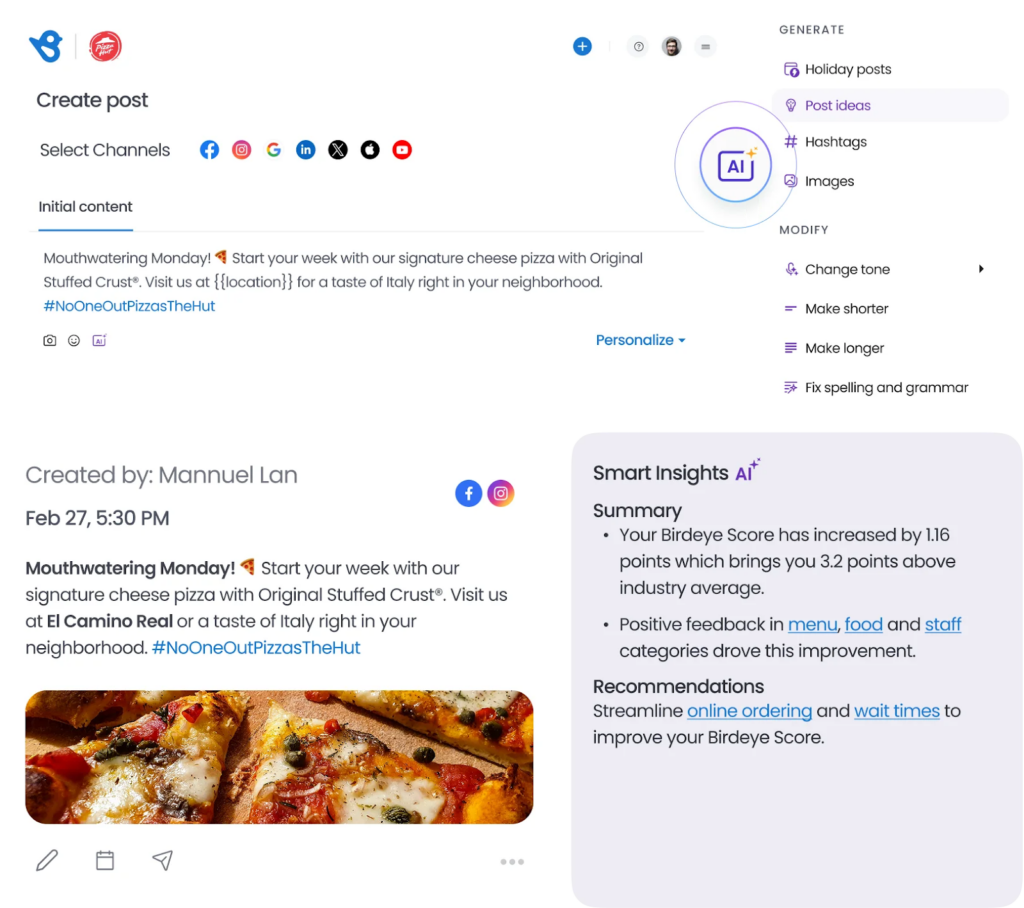 birdeye dashboard screenshot