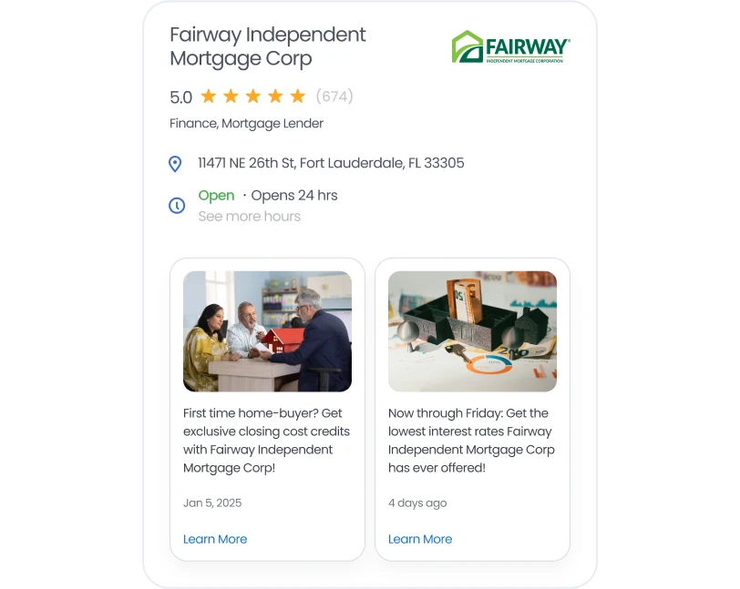 Content, visuals & social Presence for real estate agents in Google Business Profile 