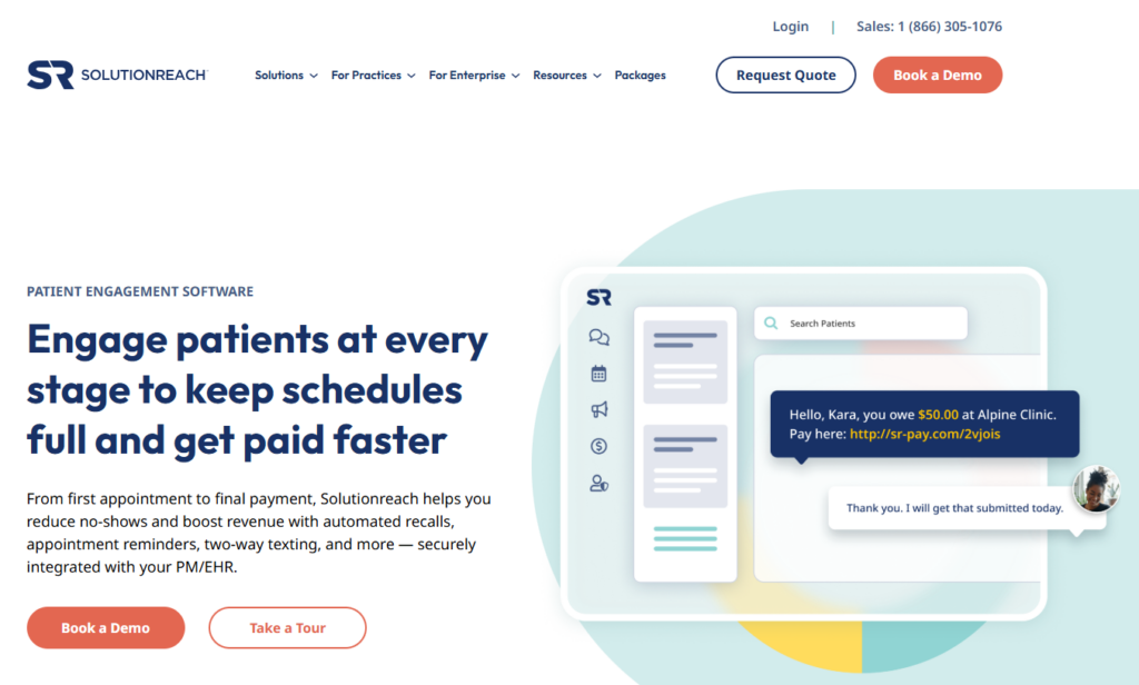 SolutionReach dashboard screenshot