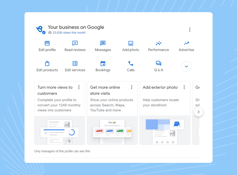 Birdeye's google business profile dashboard. 