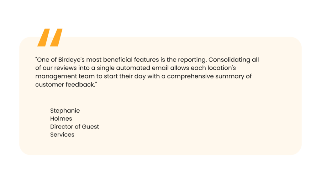 Birdeye customer testimonial