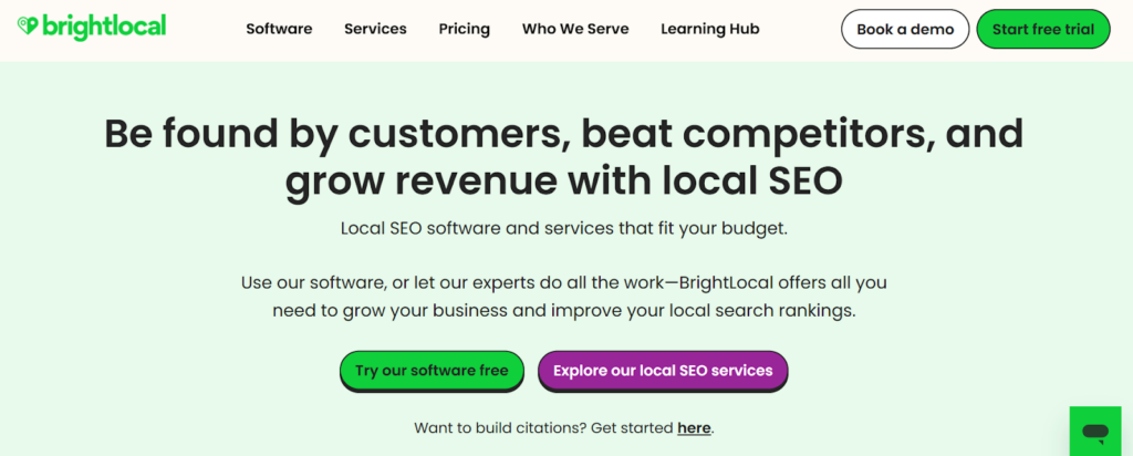 BrightLocal dashboard screenshot