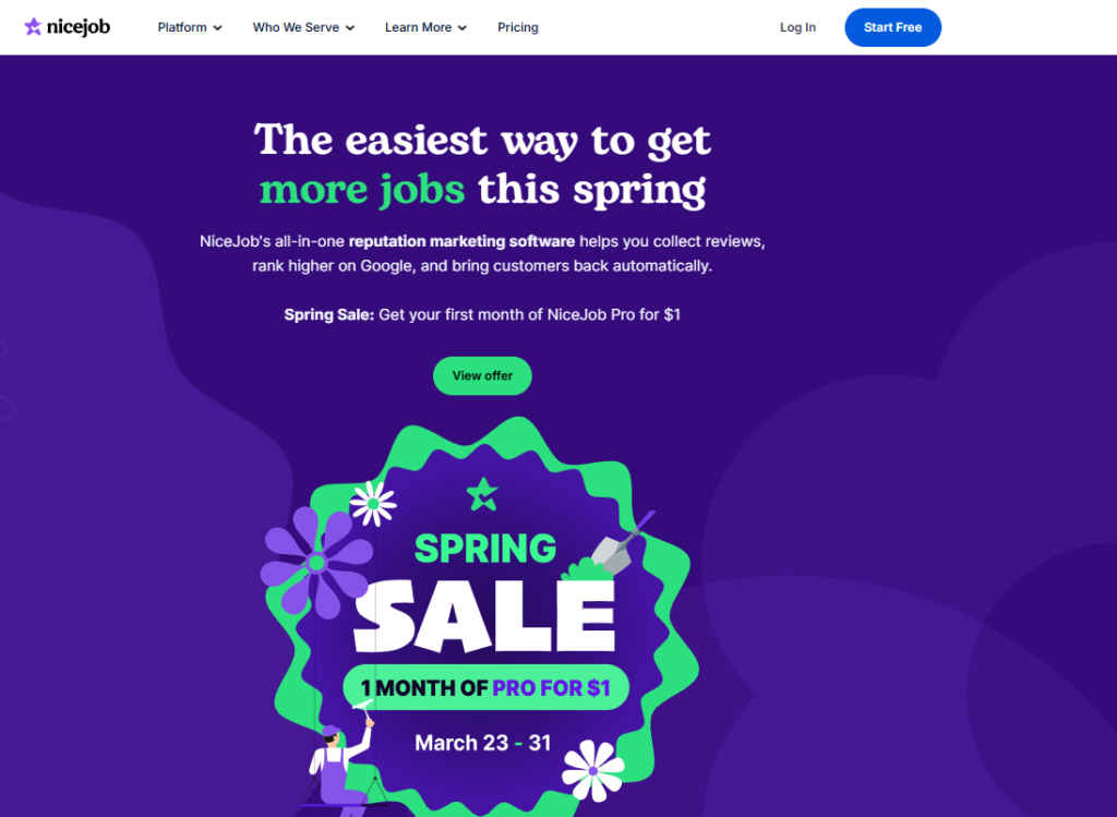 NiceJob dashboard image