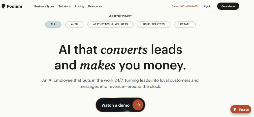 Podium dashboard image