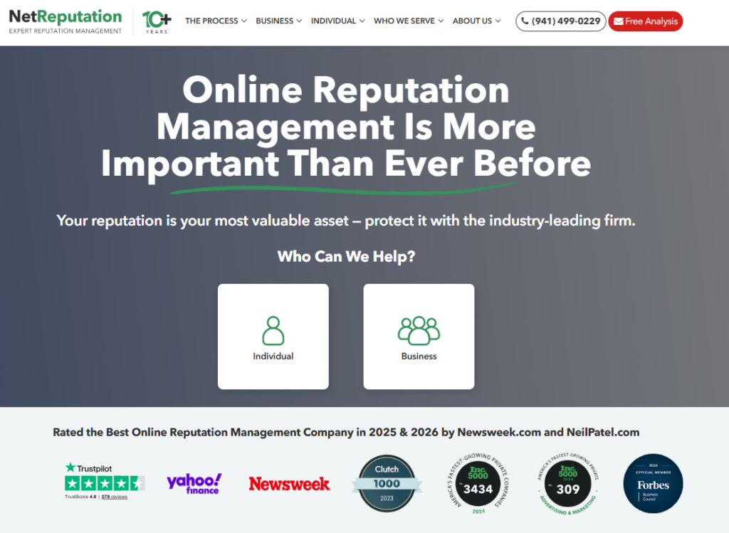 NetReputation dashboard image