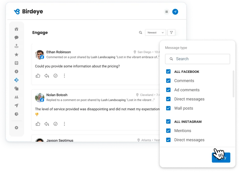 birdeye social media reputation manageent dashboard image