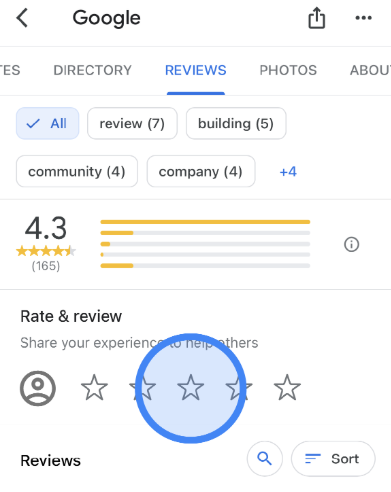 Step 5 screenshot (how to leave a review on iPhone)