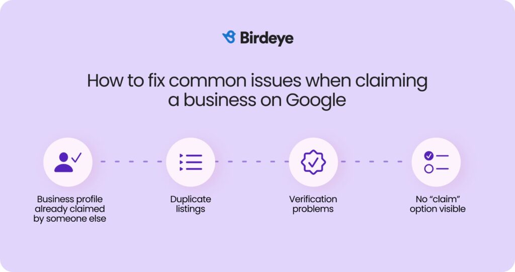 how to fix common issues when claiming a business on Google image