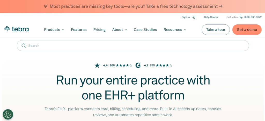 Tebra dashboard image