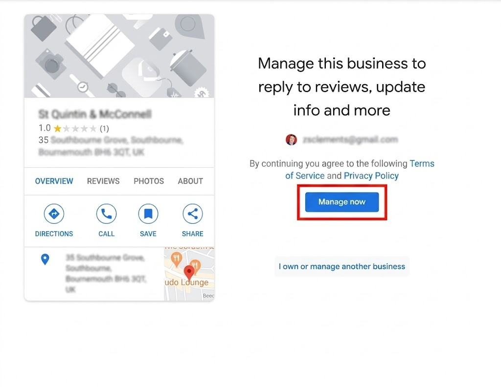 Claim business listing image