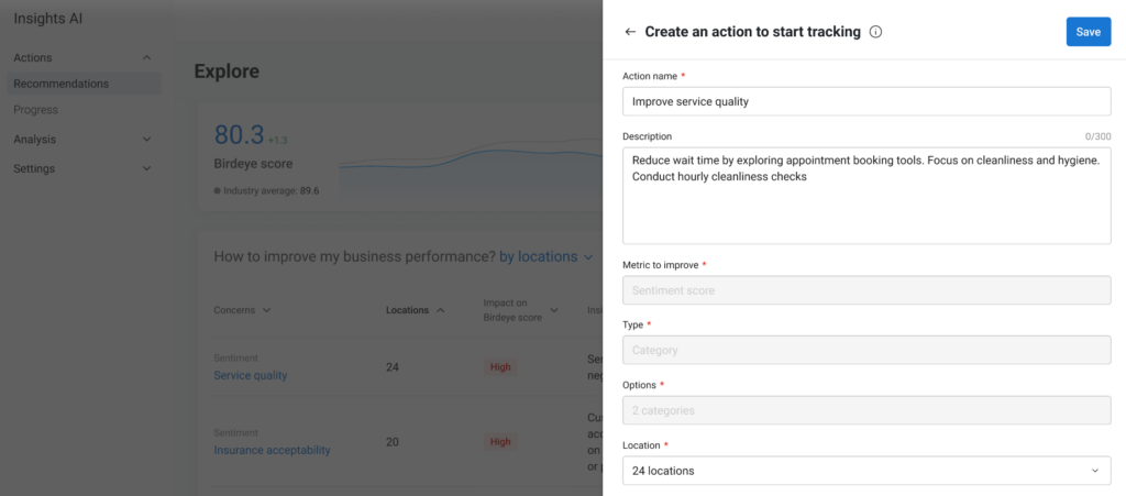 Birdeye Insights interface.