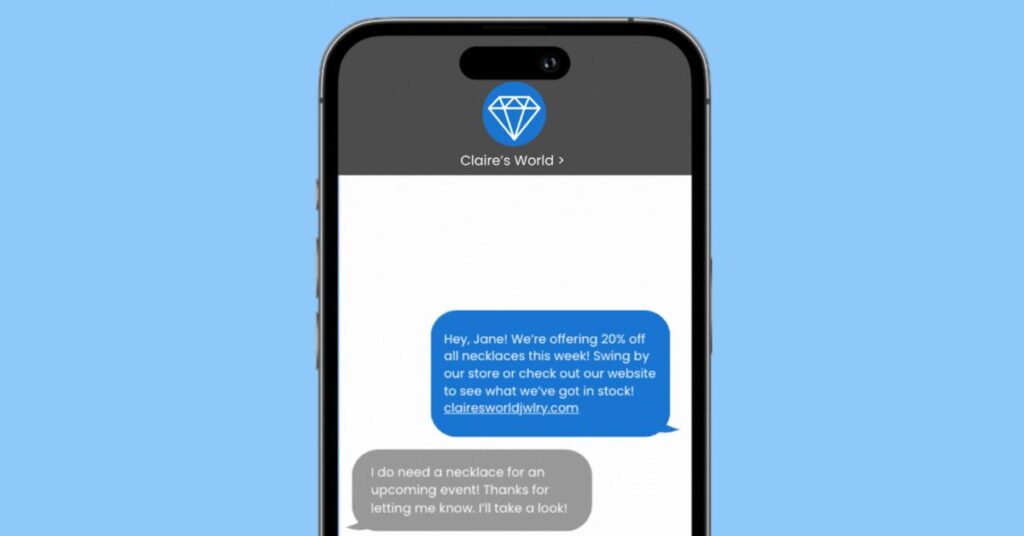 Image showing a jewelry store marketing text example.