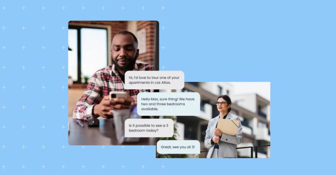 Image showing a client and real estate agent texting on the go for better communication
