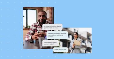 Image showing a client and real estate agent texting on the go for better communication