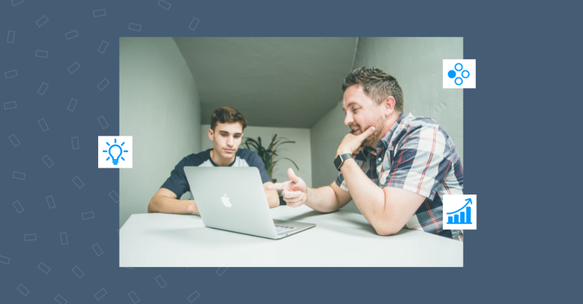 Business owners discussing marketing channel selection for their company