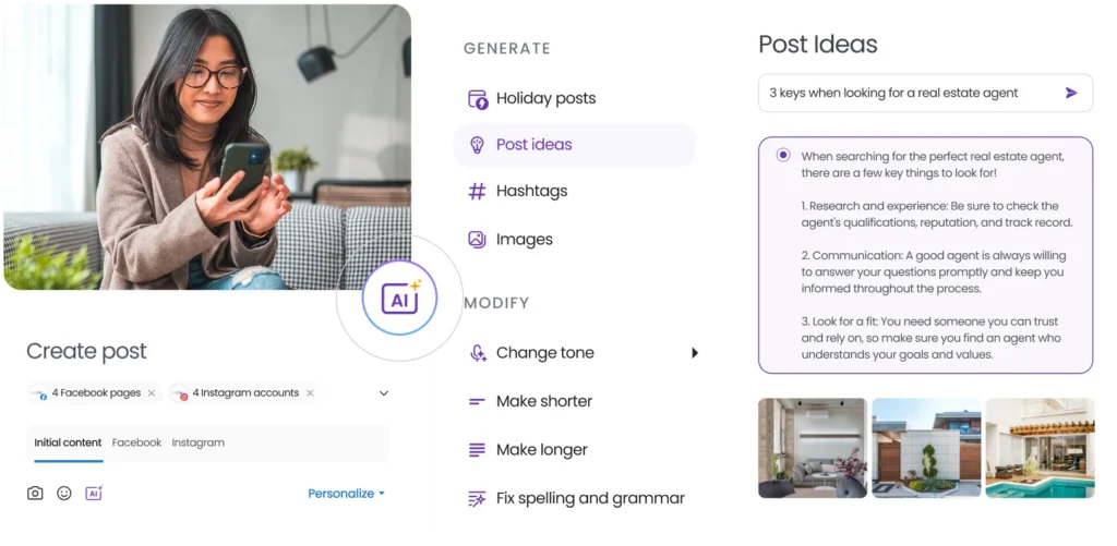 real estate social media (birdeye social AI)