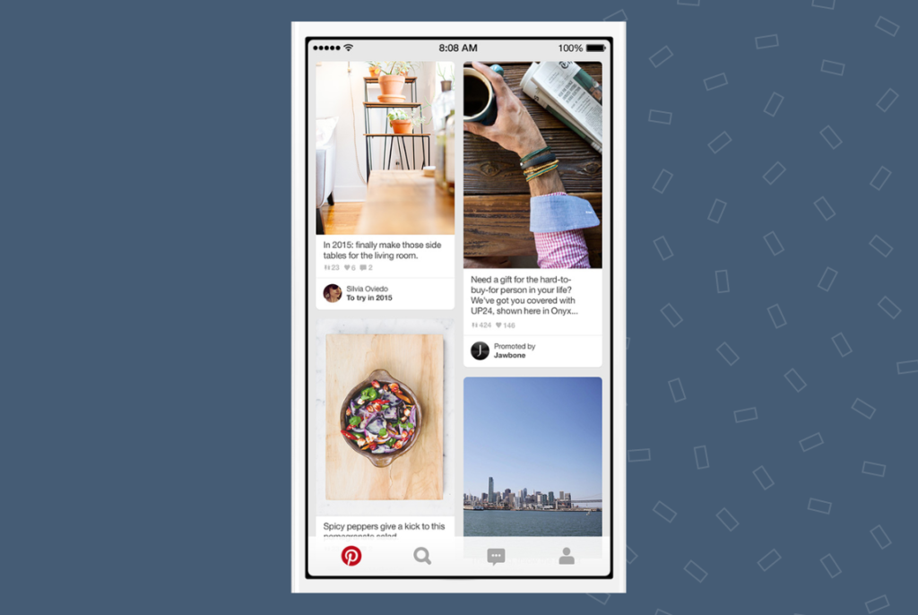 Example of Pinterest feed to show that the use of captivating visuals is important for a successful ad campaign on the platform