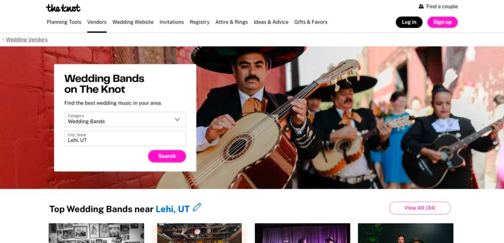 Screenshot showing the Knot, a retail review site.