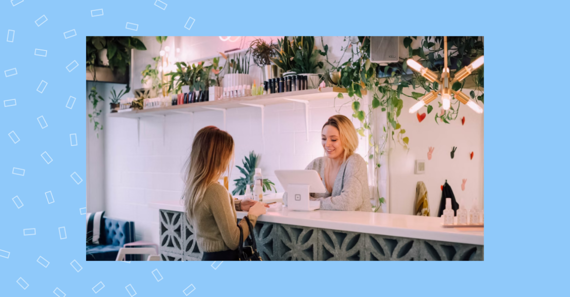 Image showing customer interacting with the store owner at checkout