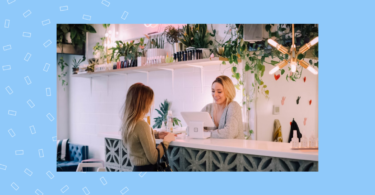 Image showing customer interacting with the store owner at checkout